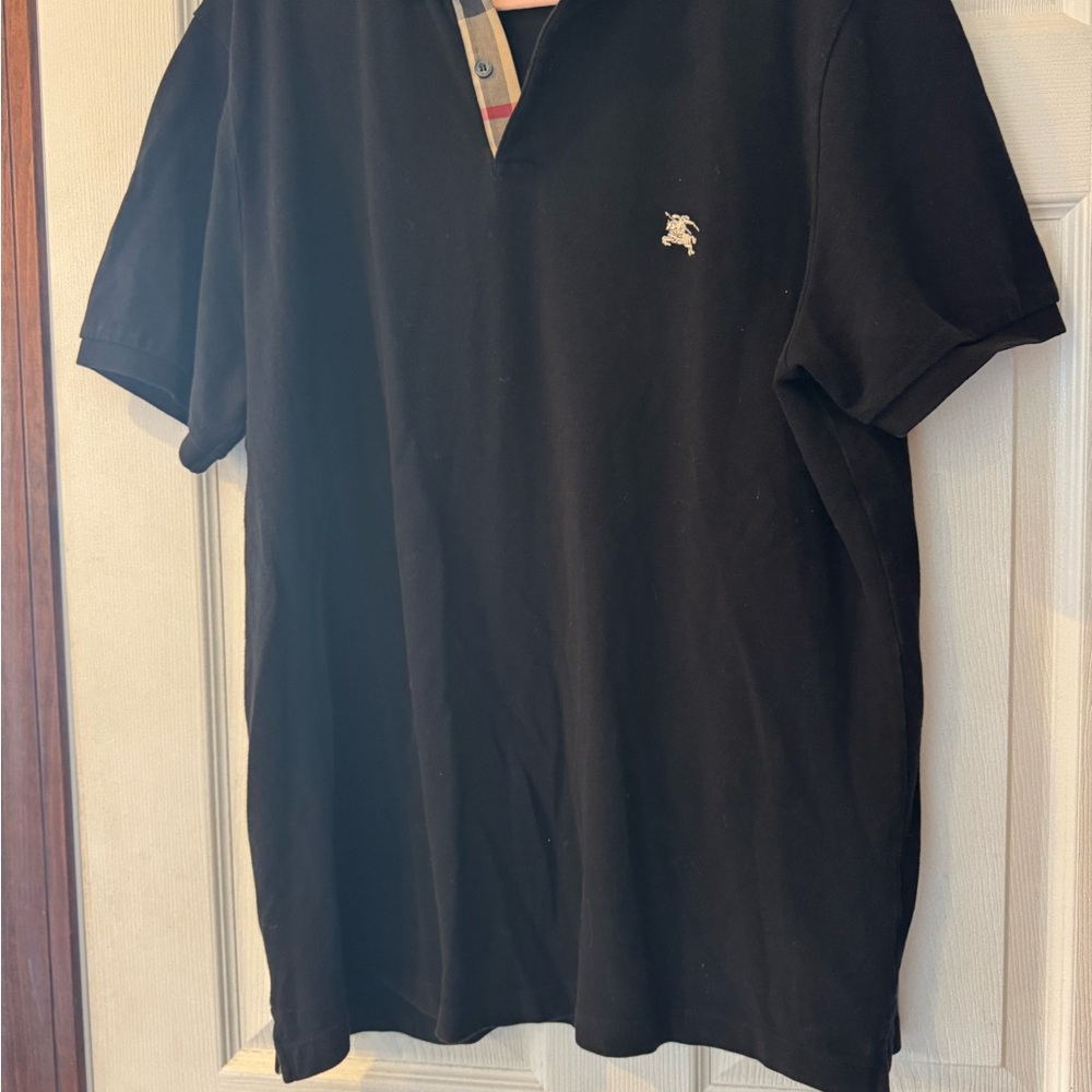 Burberry Black Polo Shirt with Iconic Logo